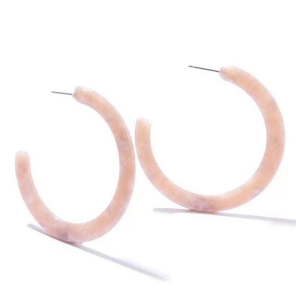 Jewelry - Pink Resin Hoop Tortoise Shell Earrings